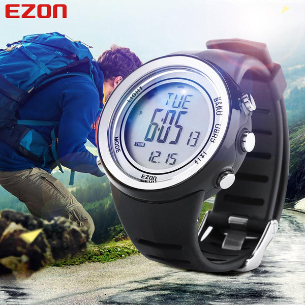 Hot!! EZON Altimeter Barometer Thermometer Altitude Sports Watches Digital Watch Running Climbing Hiking Wristwatch Montre Homme