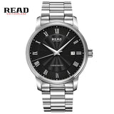 READ automatic Watches Branded Mens Classic Stainless Steel Self Wind Skeleton Mechanical Watch Fashion Cross Wristwatch R8040