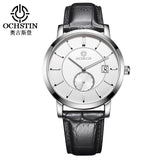 OCHSTIN Top Brand  Fashion Mens Watch Leather Band Date 5ATM Sport Watches Men Casual Roman Scale Business Quartz Wrist watches