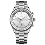 IK Brand Man Automatic Mechanical Watch Mens 24 Hours Calendar Luminous Silver Full Steel Watches Fashion Simple Casual relojes