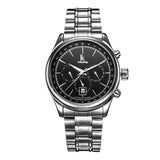 IK Brand Man Automatic Mechanical Watch Mens 24 Hours Calendar Luminous Silver Full Steel Watches Fashion Simple Casual relojes