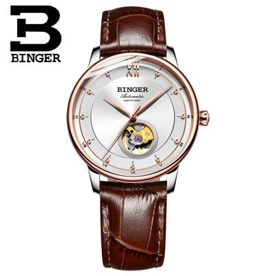 Switzerland BINGER watches men Ultra-thin Japan 90S5 Automatic Movemt Tourbillon sapphire Mechanical Wristwatches B-1180-2