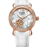 Switzerland Binger Women's watches fashion luxury clock leather strap automatic winding mechanical Wristwatches B-1132L-2