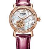 Switzerland Binger Women's watches fashion luxury clock leather strap automatic winding mechanical Wristwatches B-1132L-2