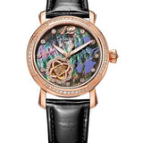 Switzerland Binger Women's watches fashion luxury clock leather strap automatic winding mechanical Wristwatches B-1132L-2