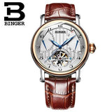 Switzerland watches men luxury brand BINGER business sapphire Water Resistant leather strap Mechanical Wristwatches B-1172-2
