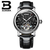 Switzerland watches men luxury brand BINGER business sapphire Water Resistant leather strap Mechanical Wristwatches B-1172-2
