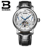 Switzerland watches men luxury brand BINGER business sapphire Water Resistant leather strap Mechanical Wristwatches B-1172-2