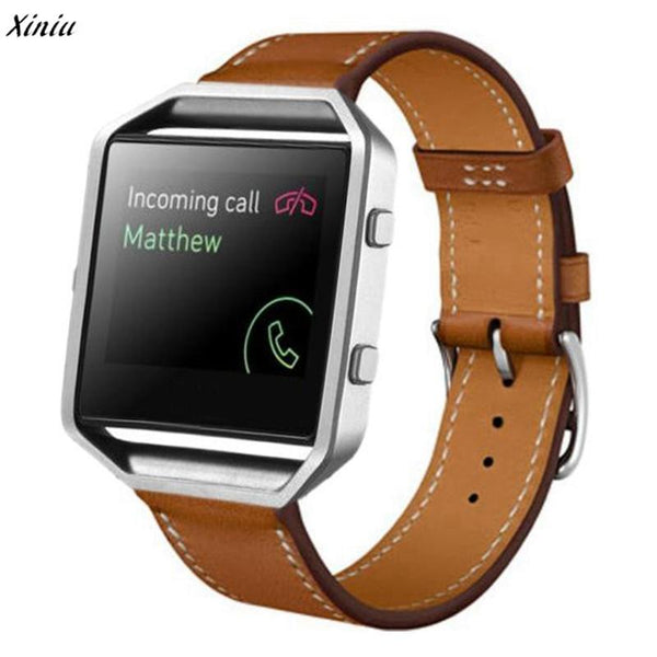 Xiniu Watchband For Fitbit Blaze Smart Watch 23mm Luxury Brand PU Leather Watches Wrist Strap Replacement