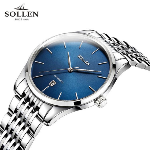reloj hombre new fashion simple quality steel automatic mechanical men watch Original genuine ultra-thin waterproof male watches