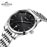 reloj hombre new fashion simple quality steel automatic mechanical men watch Original genuine ultra-thin waterproof male watches