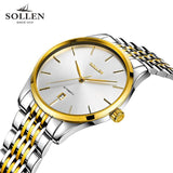 reloj hombre new fashion simple quality steel automatic mechanical men watch Original genuine ultra-thin waterproof male watches