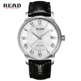 READ automatic Watches Branded Mens Classic Stainless Steel Self Wind Skeleton Mechanical Watch Fashion Cross Wristwatch R8040