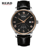 READ automatic Watches Branded Mens Classic Stainless Steel Self Wind Skeleton Mechanical Watch Fashion Cross Wristwatch R8040