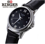 Switzerland men's watch luxury brand Wristwatches BINGER 18K gold Automatic self-wind full stainless steel waterproof  B-1102G-8
