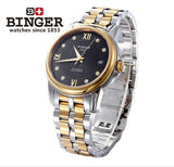 Switzerland men's watch luxury brand Wristwatches BINGER 18K gold Automatic self-wind full stainless steel waterproof  B-1102G-8