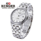 Switzerland men's watch luxury brand Wristwatches BINGER 18K gold Automatic self-wind full stainless steel waterproof  B-1102G-8