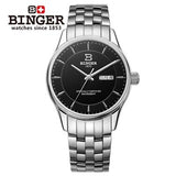 Switzerland men's watch Wristwatches luxury brand BINGER luminous Mechanical Wristwatches leather strap Waterproof clock B5008-5