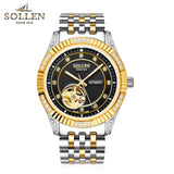 luxury brand automatic mechanical watches men business dress casual diamond men's wristwatch waterproof relogio masculino