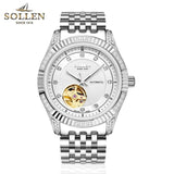luxury brand automatic mechanical watches men business dress casual diamond men's wristwatch waterproof relogio masculino