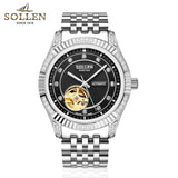 luxury brand automatic mechanical watches men business dress casual diamond men's wristwatch waterproof relogio masculino