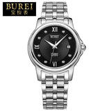 BUREI Lovers Crystal Sapphire Stainless Steel Automatic Mechanical Watch Waterproof Couple Wristwatch With Premiums Package 5017