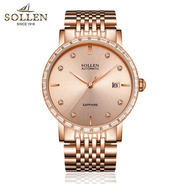 Sell watches men fashion luxury watch All Stainless Steel High Quality Diamond Mechanical men clock Ladies Rhinestone Watches