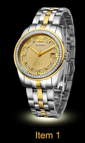 2017 Switzerland Wristwatches BINGER 18K gold men's watch luxury top brand self-wind automatic Wristwatches B5010-5