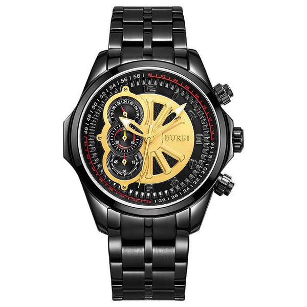 BUREI Brand Men Sapphire Crystal Casual Quartz Watch Waterproof Luminous Wristwatches With Premiums Package 17002