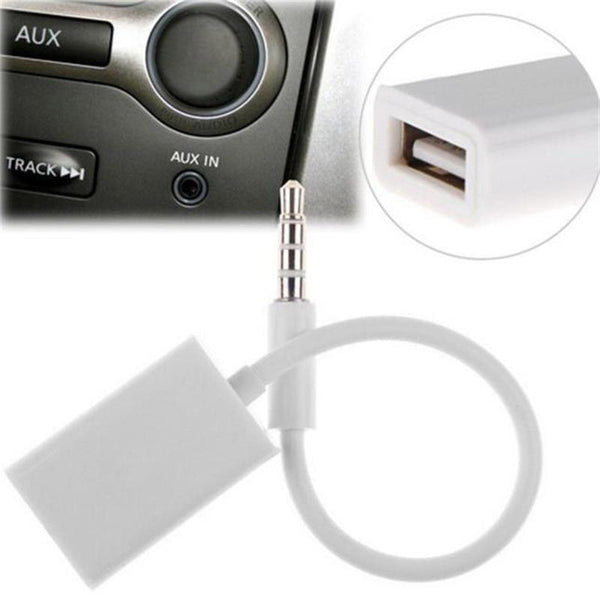 2017 Top sale New 3.5mm Male AUX Audio Plug Jack To USB 2.0 Female Converter Cable Cord Car MP3 the best product just for you