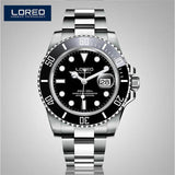LOREO Christmas Gift Automatic Men Watch Factory Stainless Steel Bracelet Free Shipping With Gift Box Luminous Waterproof AB2280