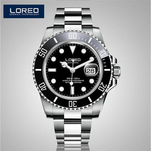 LOREO Christmas Gift Automatic Men Watch Factory Stainless Steel Bracelet Free Shipping With Gift Box Luminous Waterproof AB2280