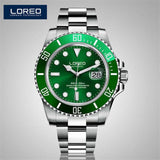 LOREO Christmas Gift Automatic Men Watch Factory Stainless Steel Bracelet Free Shipping With Gift Box Luminous Waterproof AB2280