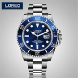 LOREO Christmas Gift Automatic Men Watch Factory Stainless Steel Bracelet Free Shipping With Gift Box Luminous Waterproof AB2280