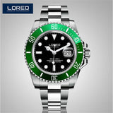 LOREO Christmas Gift Automatic Men Watch Factory Stainless Steel Bracelet Free Shipping With Gift Box Luminous Waterproof AB2280