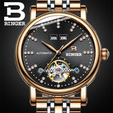 Switzerland BINGER men's watch luxury diamond Full stainless Steel sapphire Superior quality Mechanical Wristwatches B-1173-4