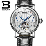 Switzerland watches men luxury brand BINGER business sapphire Water Resistant leather strap Mechanical Wristwatches B-1172