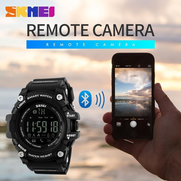 SKMEI Brand Men Digital Wristwatches Smart Watch Big Dial Fashion Outdoor Sports Watches EL Backlight Waterproof Man Clock 1227