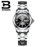 2017 Binger Watch Women Luxury Brand Japan Automatic Mechanical Movement Wrist Sapphire Waterproof Ladies Watch gold 8051