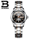 2017 Binger Watch Women Luxury Brand Japan Automatic Mechanical Movement Wrist Sapphire Waterproof Ladies Watch gold 8051