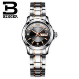 2017 Binger Watch Women Luxury Brand Japan Automatic Mechanical Movement Wrist Sapphire Waterproof Ladies Watch gold 8051-8