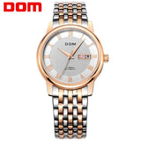 DOM Men mens watches top brand luxury waterproof mechanical stainless steel watch Business gold watch reloj M-54