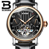 Switzerland watches men luxury brand BINGER business sapphire Water Resistant leather strap Mechanical Wristwatches B-1172-5