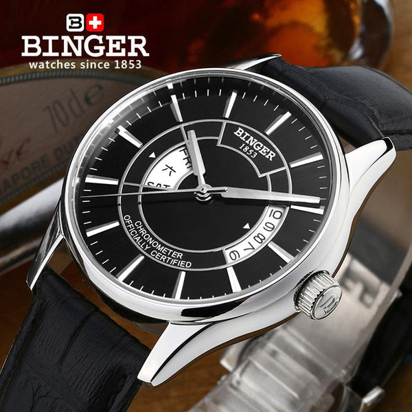Men's Watch Switzerland Mechanical Men Watch Automatic Binger Luxury Brand Sapphire Japanese Movement Wrist Watches Male B5007