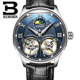 Switzerland Mechanical Men Watches Binger Role Luxury Brand Skeleton Wrist Sapphire Waterproof Watch Men Clock Male Men Watch