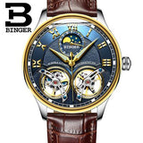 Switzerland Mechanical Men Watches Binger Role Luxury Brand Skeleton Wrist Sapphire Waterproof Watch Men Clock Male Men Watch