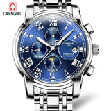 Top Brand Luxury CARNIVAL Watch Men Skeleton Automatic Mechanical Watch gold skeleton vintage watchskeleton man watch Mens Watch