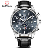 Men Casual Luminous Wrist watch Carnival Top Brand Luxury Mens Watches Sapphire Fashion Mechanical Watch Multifunction 6 Hands