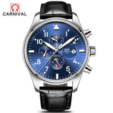 Men Casual Luminous Wrist watch Carnival Top Brand Luxury Mens Watches Sapphire Fashion Mechanical Watch Multifunction 6 Hands