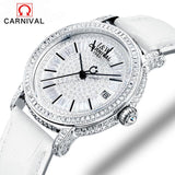 Casual Ladies Watches 2017 CARNIVAL Mechanical Watch Top Luxury Brand Lady Wrist Watch Women Crystal Diamond Women Clock relogio